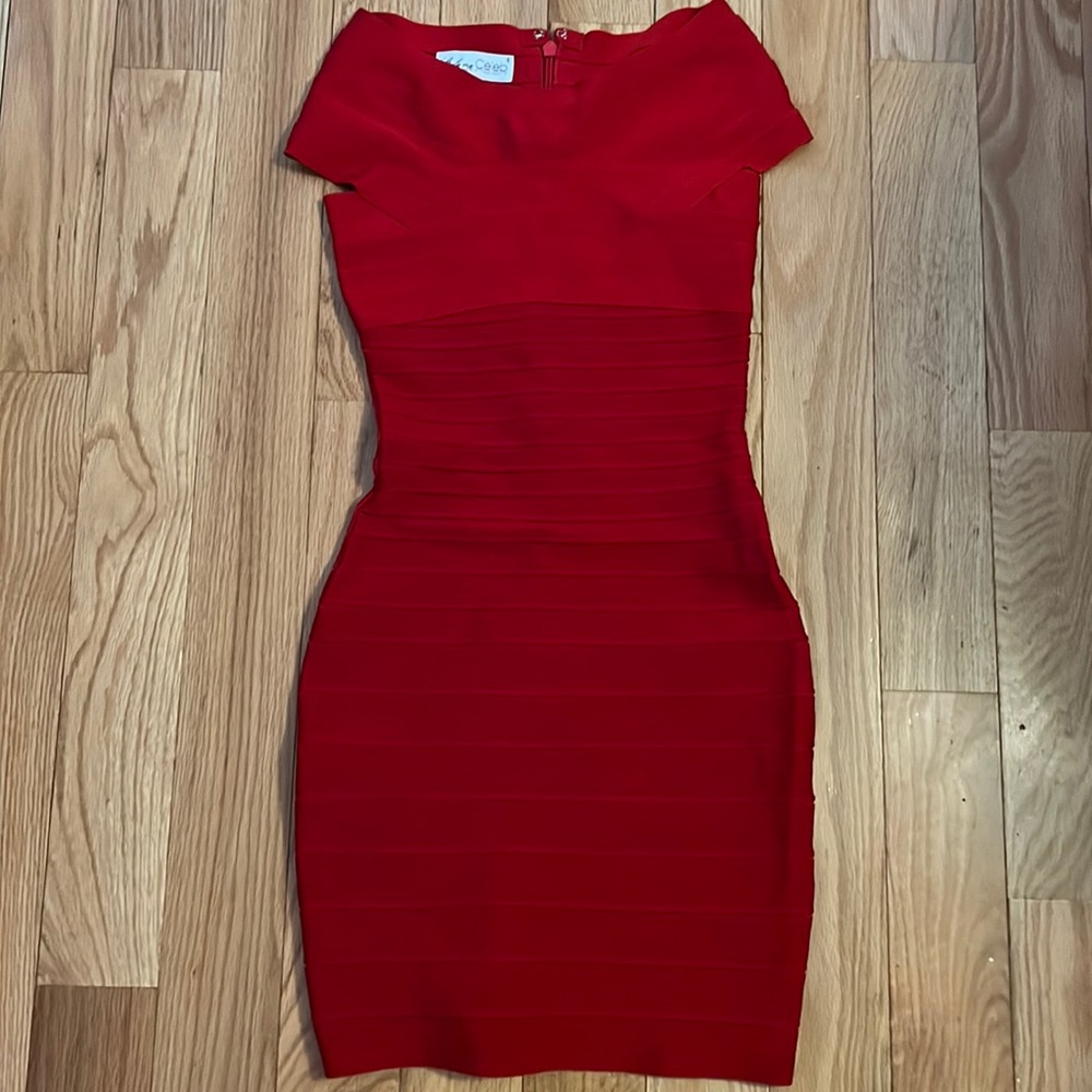 Tight red dress